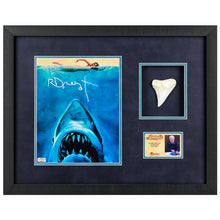 Load image into Gallery viewer, Richard Dreyfuss Autographed Jaws 8x10 Photo with Shark Tooth Framed Display