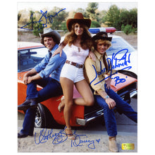 Load image into Gallery viewer, John Schneider, Tom Wopat, Catherine Bach Autographed Dukes of Hazzard 8x10 Photo