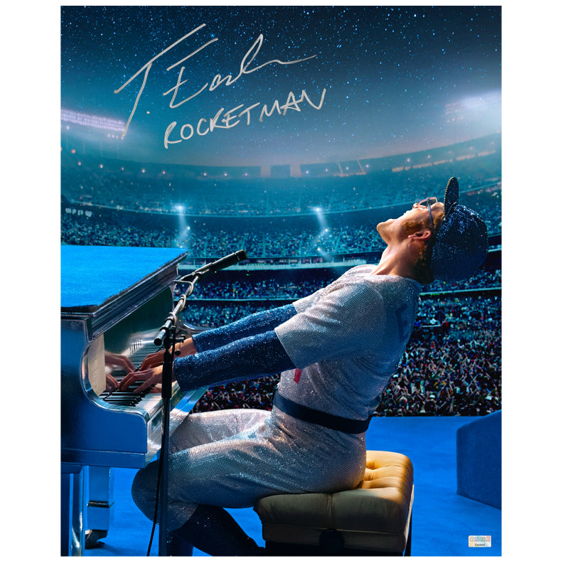 Taron Egerton Autographed Rocketman Elton John 16x20 Photo