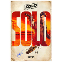 Load image into Gallery viewer, Alden Ehrenreich Autographed 2018 Han Solo Original 27x40 Double-Sided Movie Poster