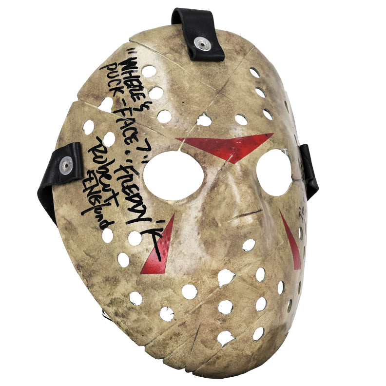 Robert Englund, Ken Kirzinger Autographed Freddy vs Jason Mask with Inscriptions