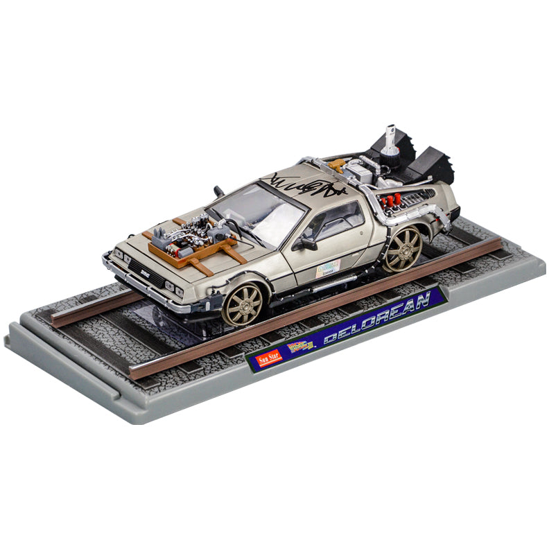 Michael J. Fox Autographed Back to the Future III 1:18 Scale Die-Cast DeLorean