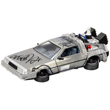 Load image into Gallery viewer, Michael J. Fox, Christopher Lloyd Autographed Back to the Future 1:24 Scale Die-Cast Flying Time Machine DeLorean