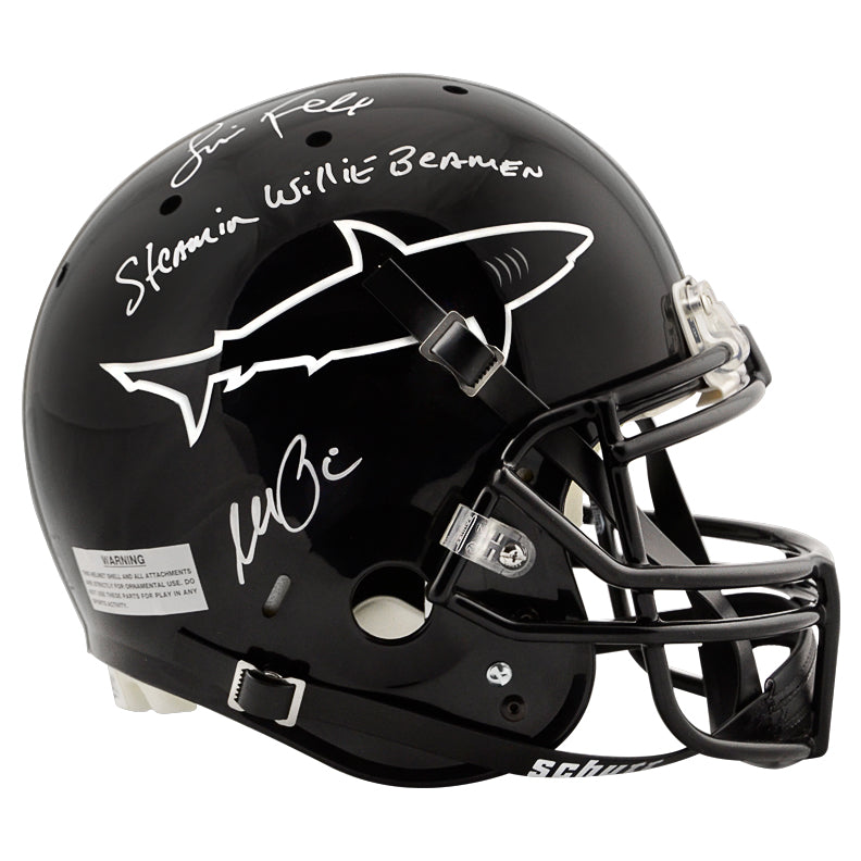 Al Pacino, Jamie Foxx Autographed Any Given Sunday Sharks Full Size Helmet with Steamin Willie Beamin Inscription