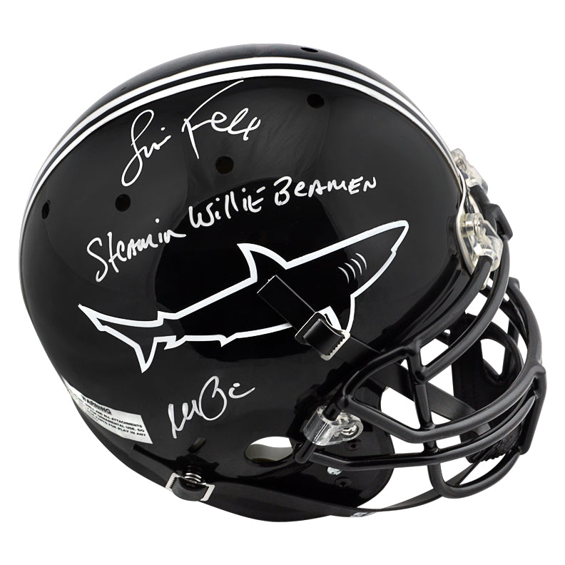 Al Pacino, Jamie Foxx Autographed Any Given Sunday Sharks Full Size Helmet  with Steamin Willie Beamin Inscription