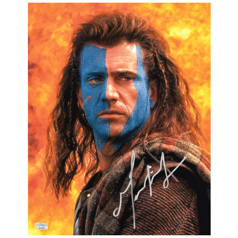 Mel Gibson Autographed 1995 Braveheart William Wallace 11x14 Photo