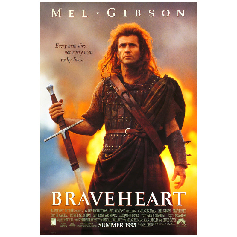 Mel Gibson Autographed 1995 Braveheart 27x40 Single-Sided Movie Poster Pre-Order