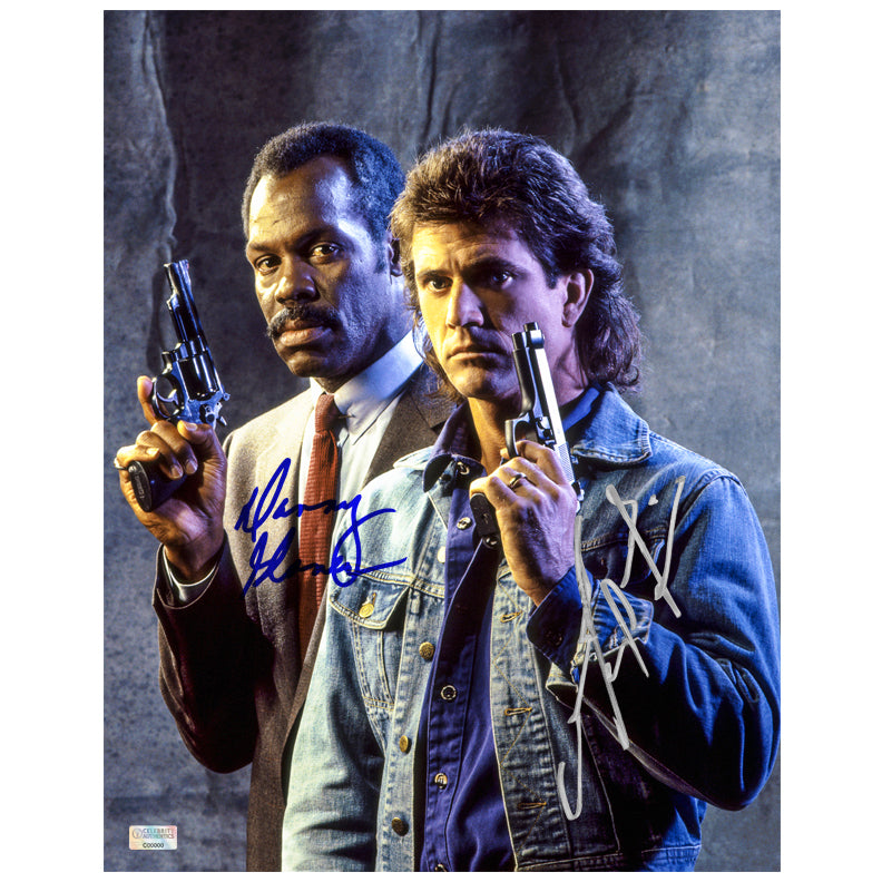 Mel Gibson and Danny Glover Autographed 1987 Lethal Weapon Riggs and Murtaugh 11x14 Studio Photo