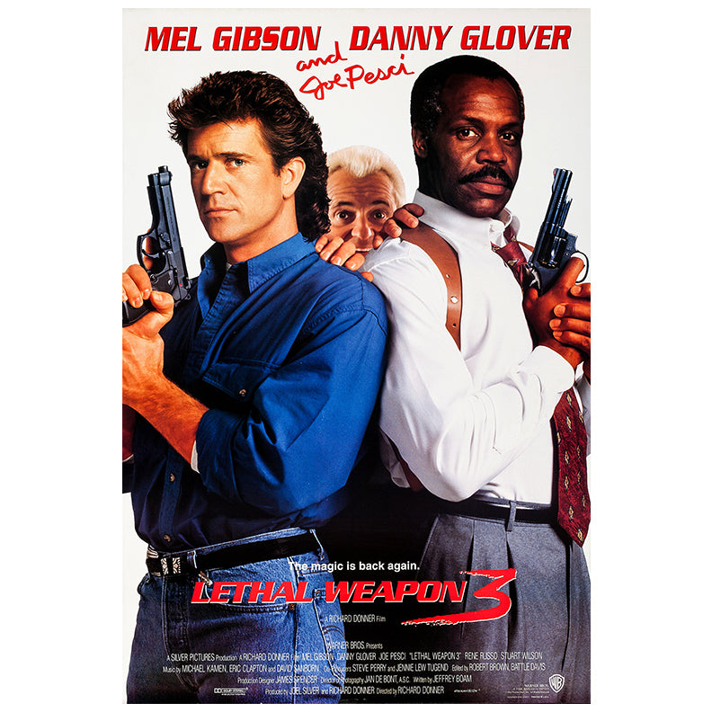  Mel Gibson and Danny Glover Autographed Lethal Weapon III  27x40 Original Single-Sided Movie Poster Pre-Order