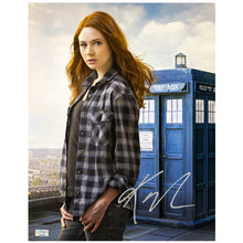 Load image into Gallery viewer, Karen Gillan Autographed 2005 Dr Who Amy Pond TARDIS 11x14 Photo