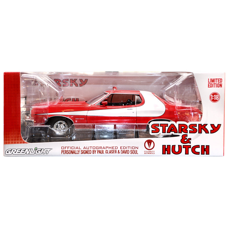 David Soul and Paul Michael Glaser Autographed Starsky and Hutch Torino 1:18 Scale Die-Cast Car