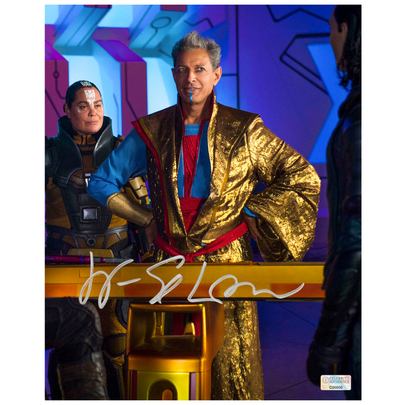 Jeff Goldblum Autographed Thor: Ragnarok Grandmaster Scene 8x10 Photo