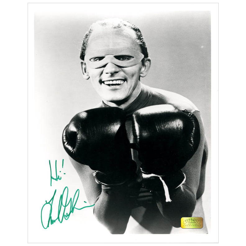 Frank Gorshin Autographed Riddler Boxing 8x10 Photo with 'Hi!' Inscription