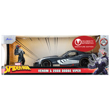 Load image into Gallery viewer, Tom Hardy Autographed Marvel 1:24 Scale 2008 Viper Die-cast Car with Venom Figure