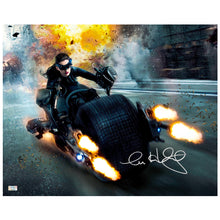 Load image into Gallery viewer, Anne Hathaway Autographed 2012 The Dark Knight Rises Catwoman Batpod Escape 16x20 Photo