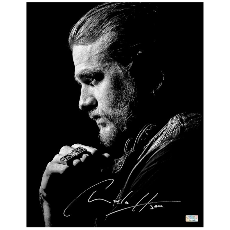 Charlie Hunnam Autographed Sons of Anarchy Jax Teller 11x14 Black & White Photo