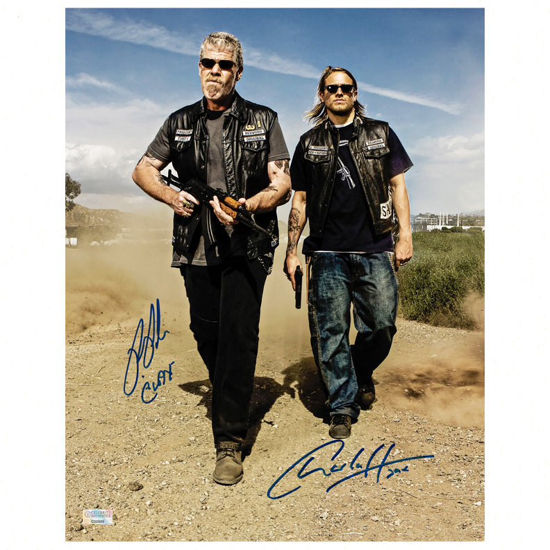 Charlie Hunnam, Ron Perlman Autographed Sons of Anarchy Men of Mayhem 11x14 Photo