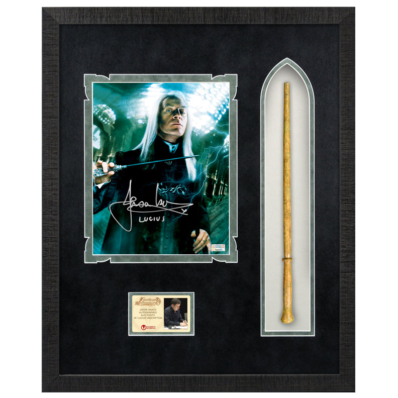 Jason Isaacs Autographed Harry Potter Lucious Malfoy 8×10 Photo With Wand Framed Display