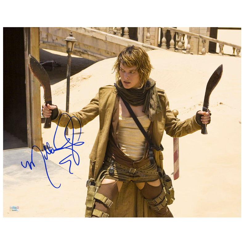 Milla Jovovich Autographed 2007 Resident Evil: Extinction Alice Blade 16x20 Photo
