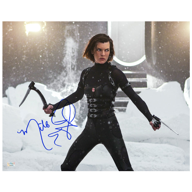 Milla Jovovich Autographed 2012 Resident Evil: Retribution Alice 16x20 Action Photo
