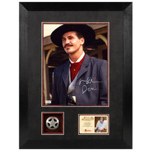 Load image into Gallery viewer, Val Kilmer Autographed Tombstone Doc Holliday 8x10 Framed Photo with Tombstone Deputy Badge
