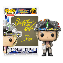 Load image into Gallery viewer, Christopher Lloyd Autographed Back to The Future Doc With Helmet POP Vinyl #959