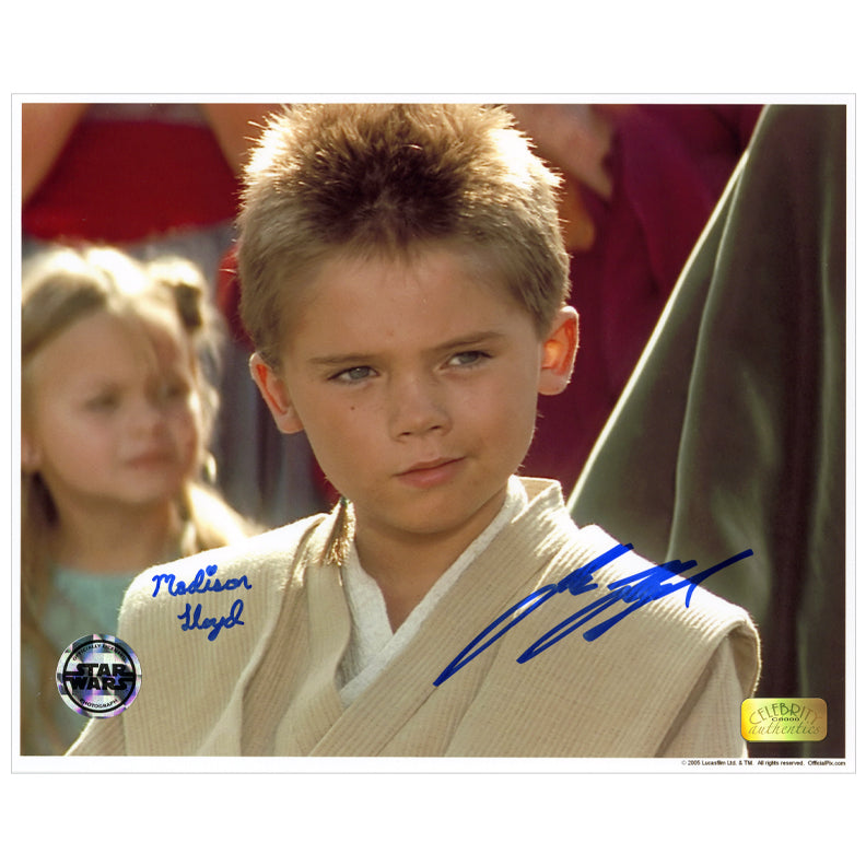 Jake Lloyd, Madison Lloyd Autographed Star Wars The Phantom Menace Anakin on Naboo 8×10 Photo