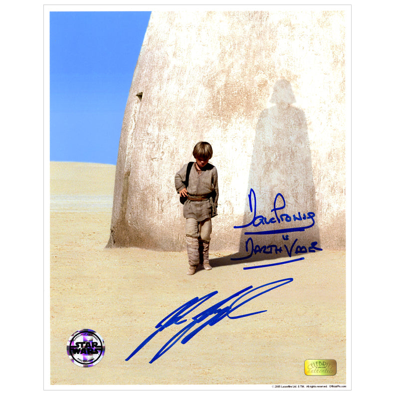 David Prowse, Jake Lloyd Autographed Star Wars The Phantom Menace Anakin 8×10 Photo