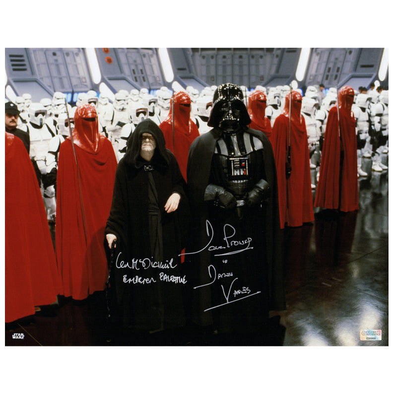 David Prowse and Ian McDiarmid Autographed Star Wars Darth Vader and Emperor Palpatine Death Star 11x14 Photo