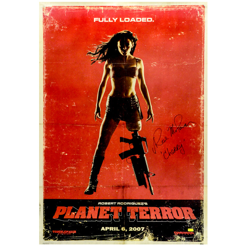 Rose McGowan Autographed Grindhouse Planet Terror Fully Loaded 24x36 Single Sided Movie Poster