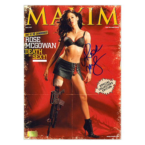 Rose McGowan Autographed Grindhouse Planet Terror Maxim Cover 8×10 Photo