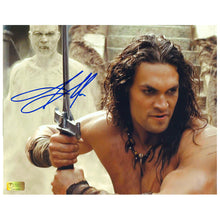 Load image into Gallery viewer, Jason Momoa Autographed Conan Sand Warrior Battle 8x10 Photo