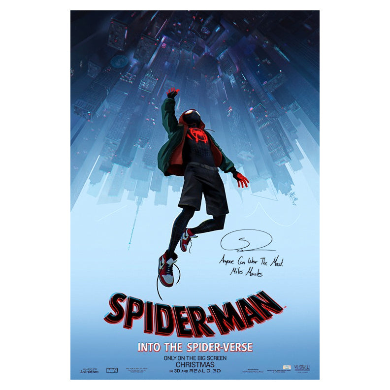 Shameik Moore Autographed Spider-Man Into The Spider-Verse The Dive Original 27x40 Single-Sided Movie Poster with Special Inscription