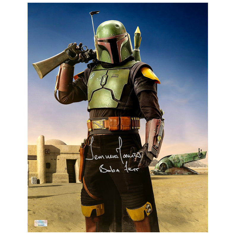 Temuera Morrison Autographed Star Wars The Book of Boba Fett 11x14 Tatooine Photo