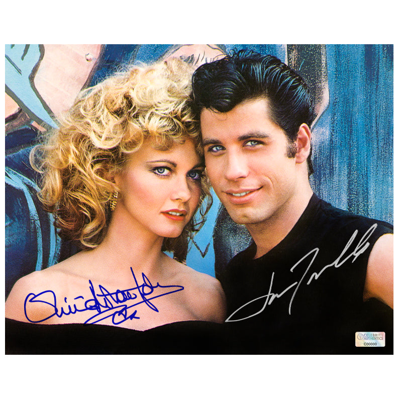 Olivia Newton John And John Travolta Autographed Grease Sandy And Danny Celebrity Authentics