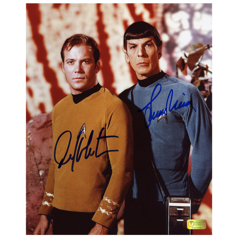 William Shatner and Leonard Nimoy Autographed Star Trek Landing Party 8x10 Photo