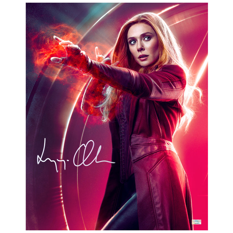Elizabeth Olsen Autographed Avengers Infinity War Scarlet Witch