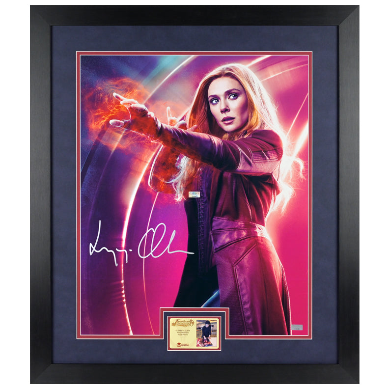 HWC Trading A4 Elizabeth Olsen WandaVision Scarlet Witch - Photo Signée Encadrée Pour Fans Marvel