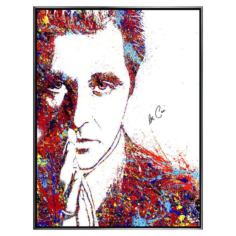 Al Pacino Autographed Michael Ferrari The Godfather Michael Corleone 30"x40" Framed Canvas Giclée