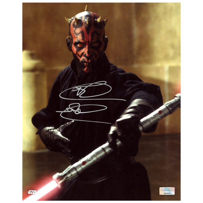 Ray Park Autographed Star Wars The Phantom Menace Darth Maul Duel of the Fates 8x10 Photo