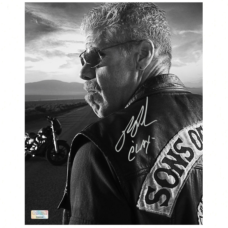 Ron Perlman Autographed Sons of Anarchy Clay 8x10 Black and White Photo