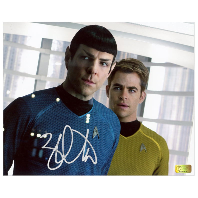 Zachary Quinto Autographed Star Trek Into Darkness with Captain Kirk 8x10 Photo