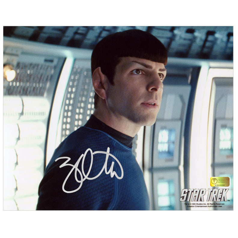 Zachary Quinto Autographed Star Trek First Officer Spock 8x10 Photo Celebrity Authentics