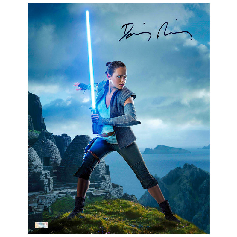 Daisy Ridley Autographed Star Wars The Last Jedi Ahch-To 11x14 Photo