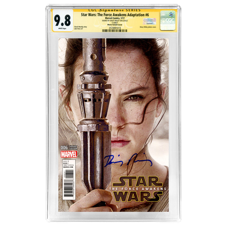 Daisy Ridley Autographed Star Wars: The Force Awakens Adaptation #6 CGC SS 9.8 (mint)