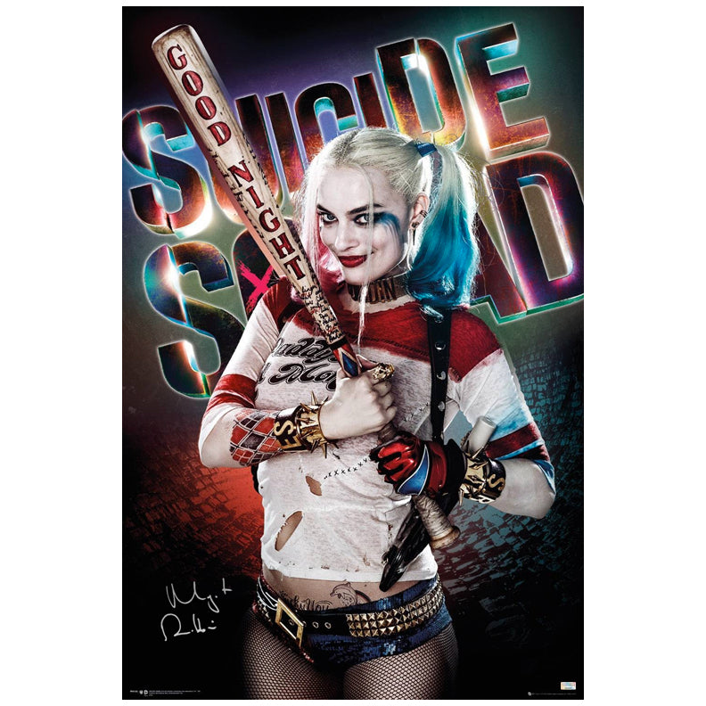 Margot Robbie Autographed Suicide Squad Harley Quinn 24×36 Poster