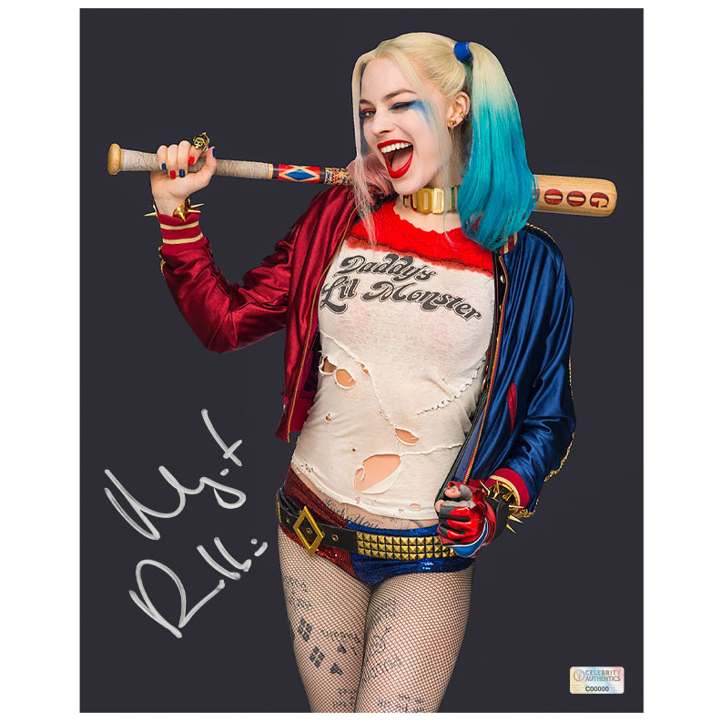 Margot Robbie Autographed Suicide Squad Harley Quinn 8×10 Studio Photo