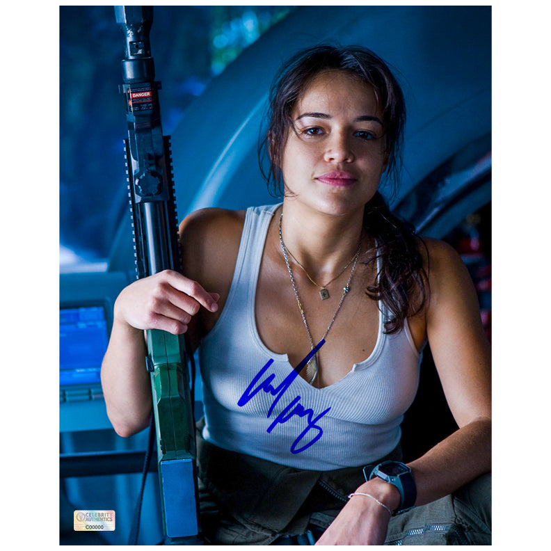 Michelle Rodriguez Autographed Avatar Trudy 8x10 Scene Photo