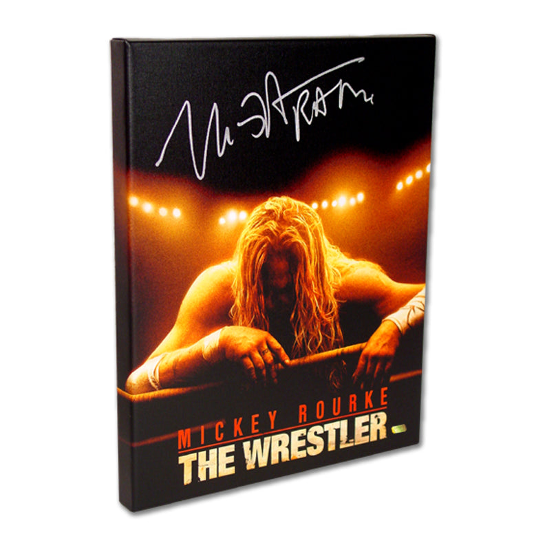 Mickey Rourke Autographed The Wrestler Movie Artwork 16x20 Canvas Gallery Edition