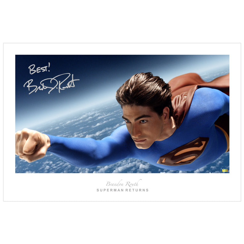 Brandon Routh Autographed Superman Returns Soaring 20x30 Fine Art Photo